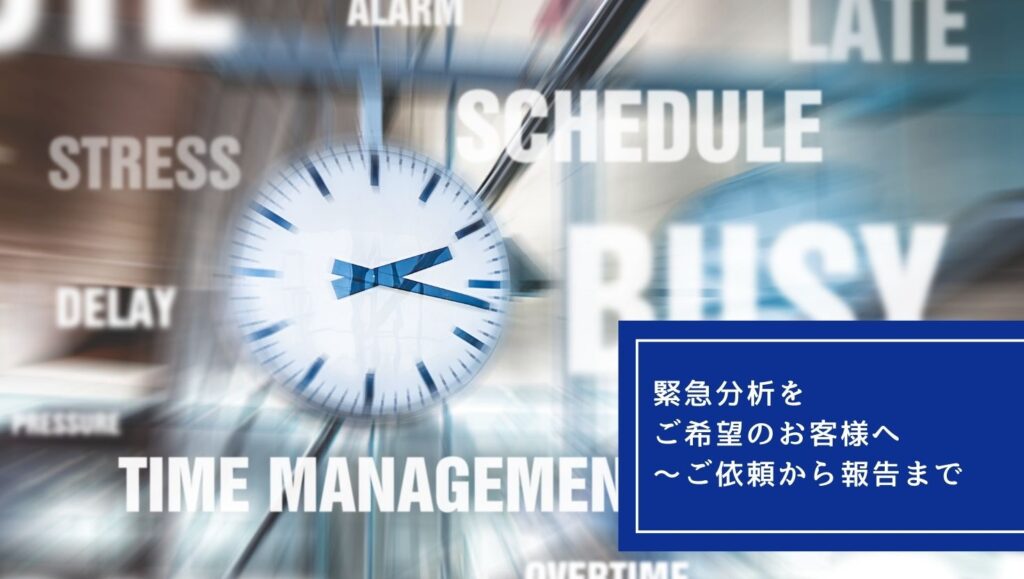 緊急分析をご希望のお客様へ:ご依頼から報告までの流れの画像