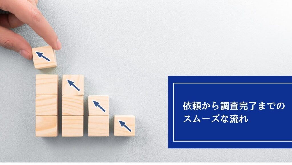 依頼から調査完了までのスムーズな流れの画像