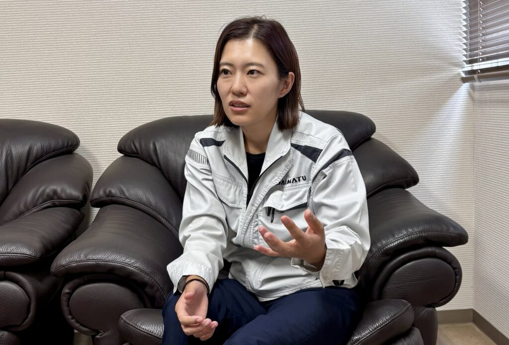 印象に残ったエピソードについて語る株式会社大松土建の浅野恵様