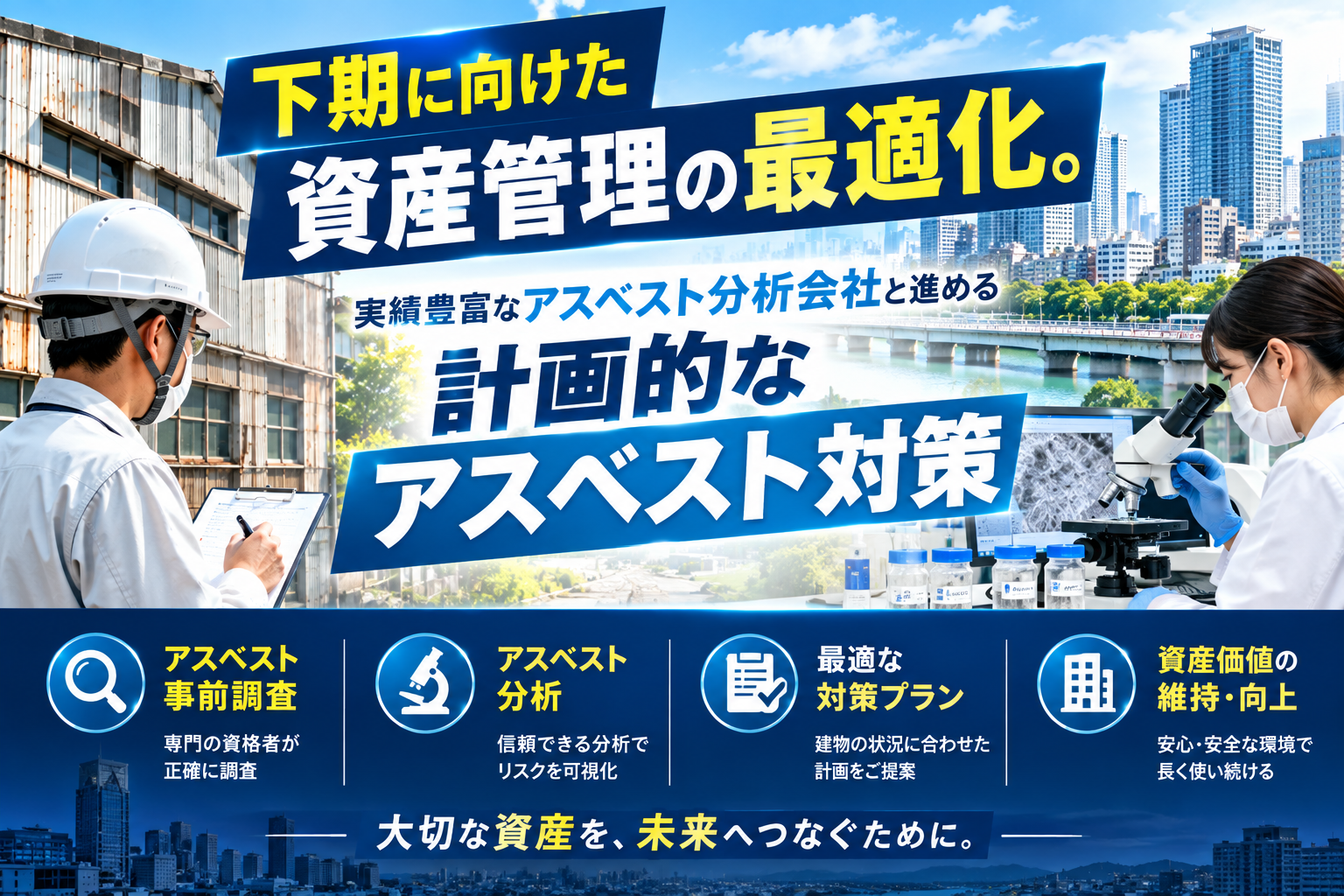 下期に向けた資産管理の最適化。実績豊富なアスベスト分析会社と進める計画的なアスベスト対策